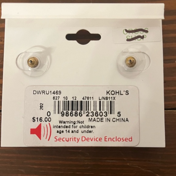 Dana Buchman black pierced earrings - Picture 2 of 2